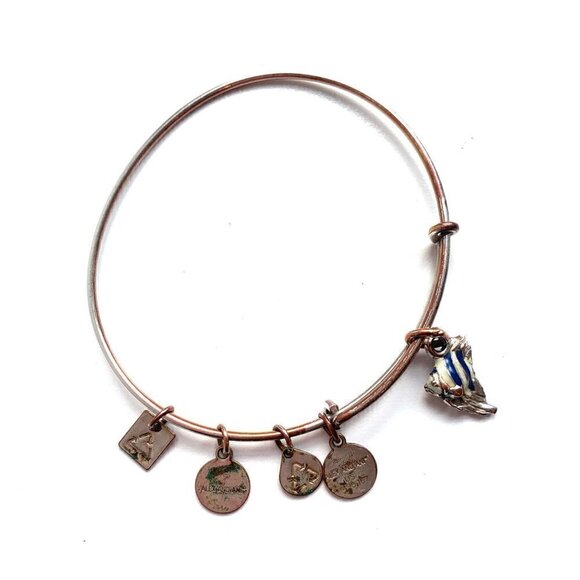 Alex and Ani Tropical Fish Charm Bangle - Silver Finish Expands 2"- 3.5" - Picture 2 of 2